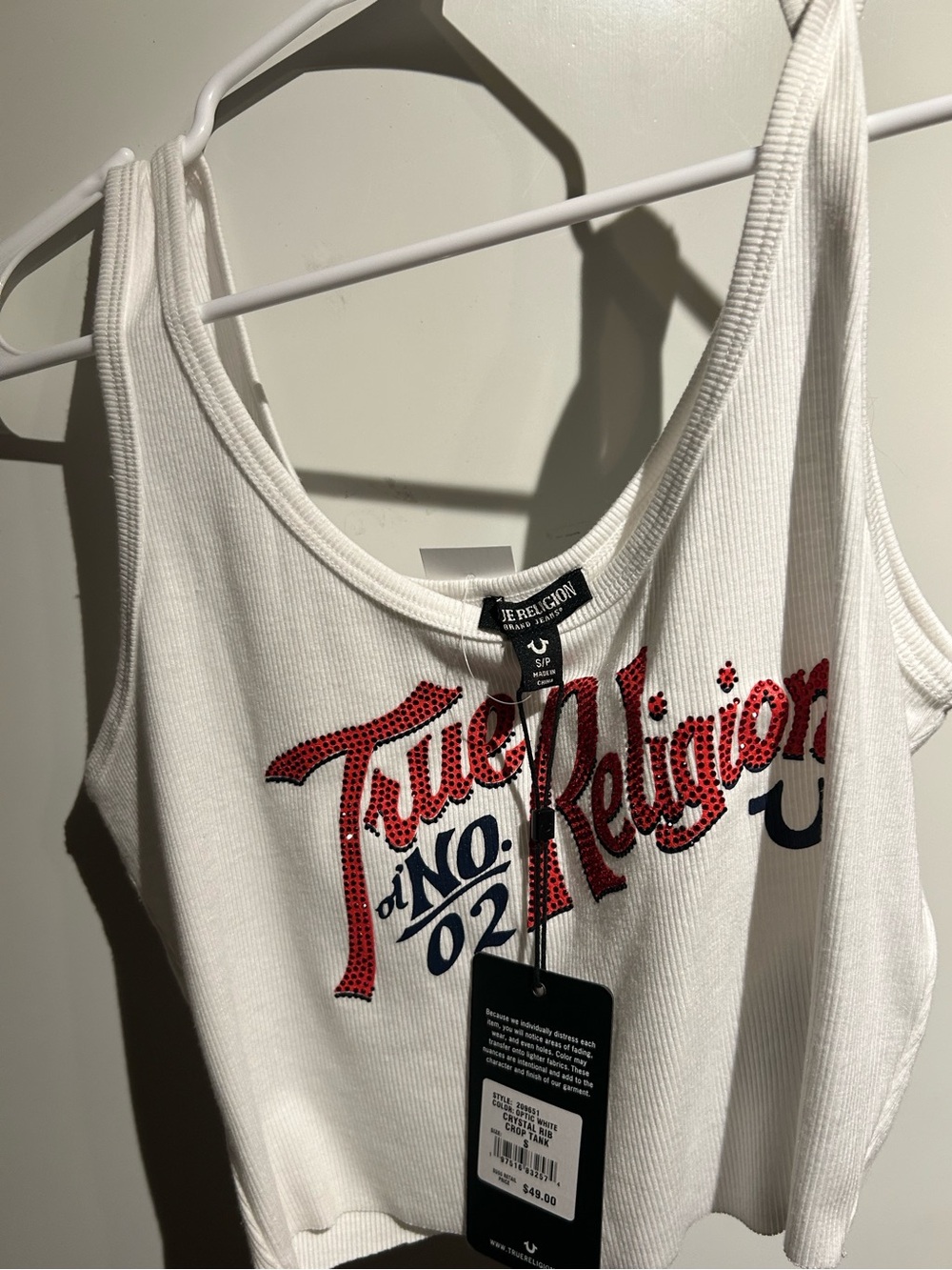 True Religion Cropped Bling Tank Top